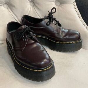 Dr Martens Maroon Platform Shoes Size 7